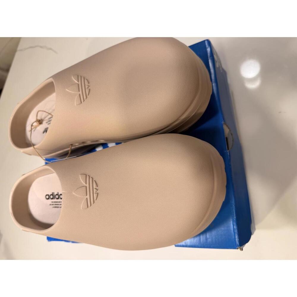 Adidas Adifoam Stan Smith Slip On Mules Clogs Taupe Tan Beige New 9 Women’s